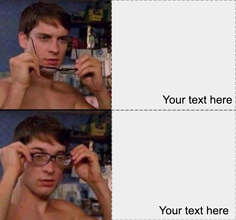 Featured image of post Spiderman Glasses Meme Blank